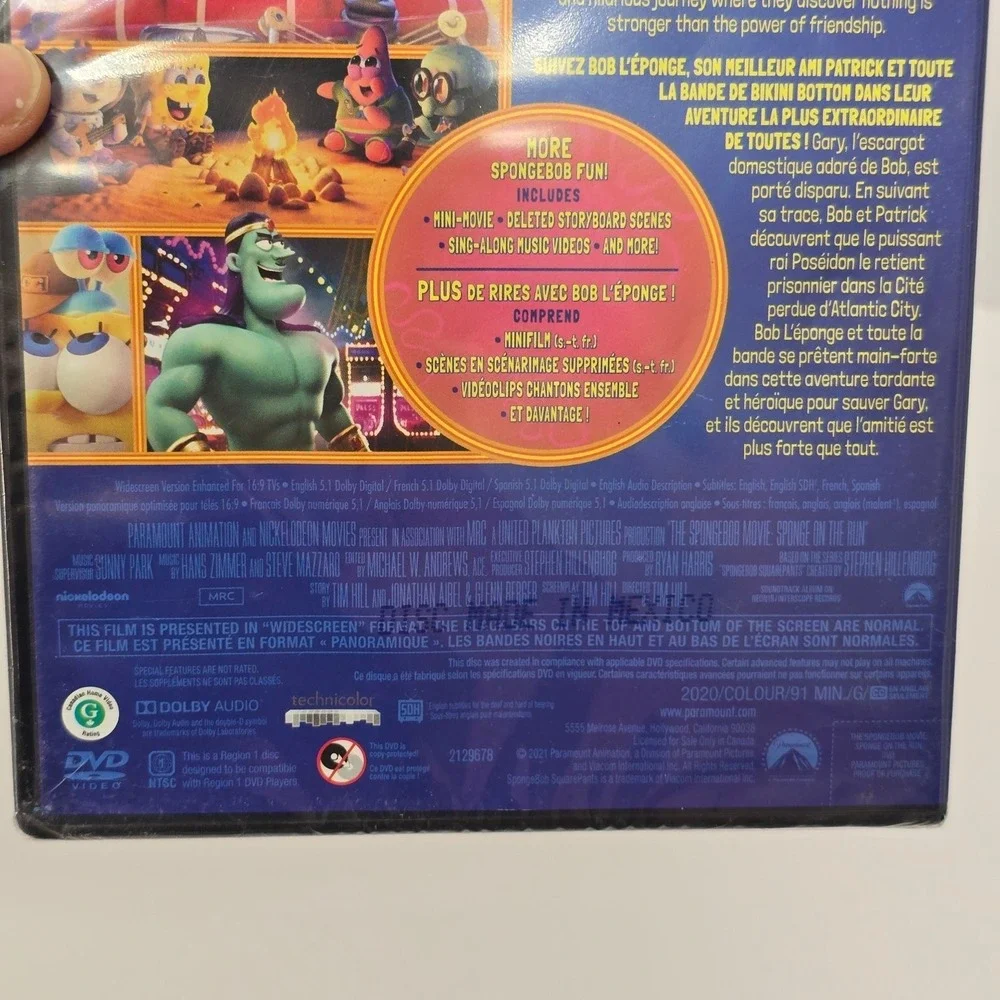 The Spongebob Movie: Sponge on the Run DVD 2020 Mini-Movie Sing-Along - Picture 4 of 4
